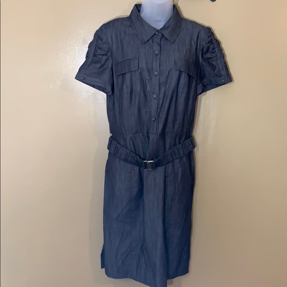 Calvin Klein short sleeve belted dress